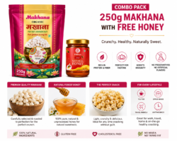 Premium Raw Makhana 250g with FREE 50g Pure Honey Healthy Fox Nuts  High Protein - Image 4