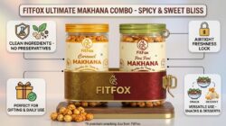 Tangy & Sweet Crunch Roasted Makhana Combo Pack - Peri Peri & Caramel Crunch  Healthy Fox Nuts Snack - Image 3