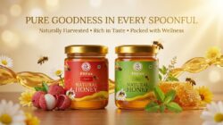 Honey Combo Pack of 2  Litchi Honey & Tulsi Honey  100% Pure & Natural Honey