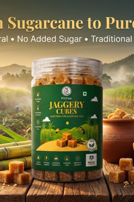 Natural Jaggery Cubes  Handmade Sugarcane Gud , Unrefined & Preservative-Free